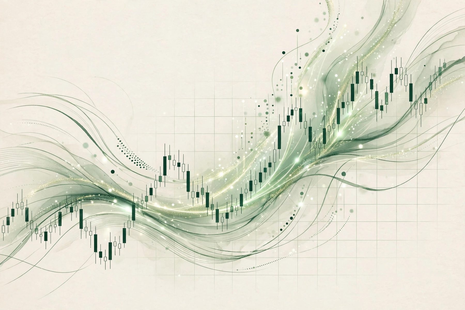 Abstract visualization of market data streams and chart lines